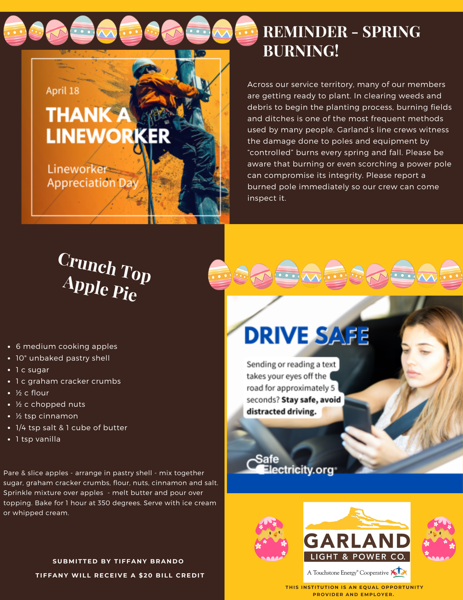 April 2025 Newsletter Back Page